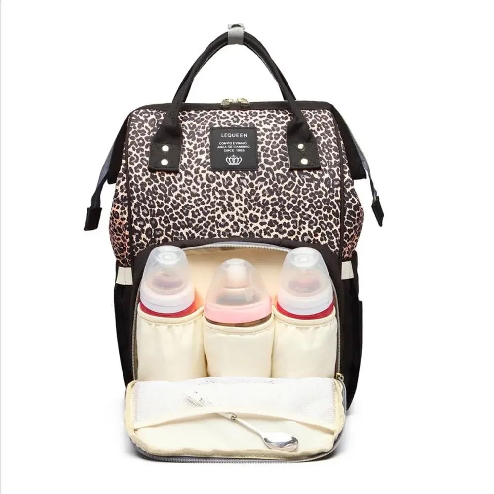 Leopard Baby Diaper Mom Travel Bag Backpack